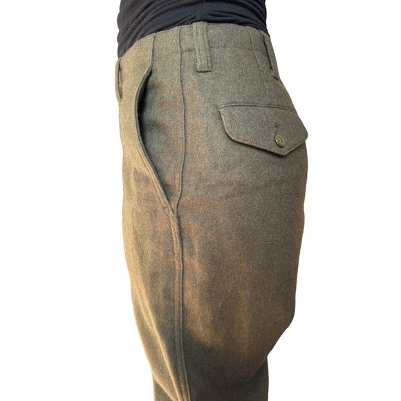 RARE NLST Army Green Wool Drop Crotch Baggy Pants 26 Small Archival - Picture 5 of 8